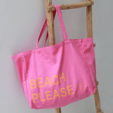 Canvas Strandtasche Beach Please rosa/orange
